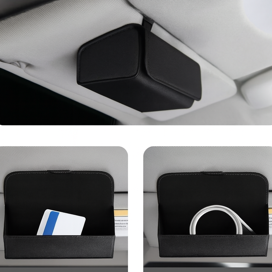 Sun Visor Glasses Organizer (Leather Case)