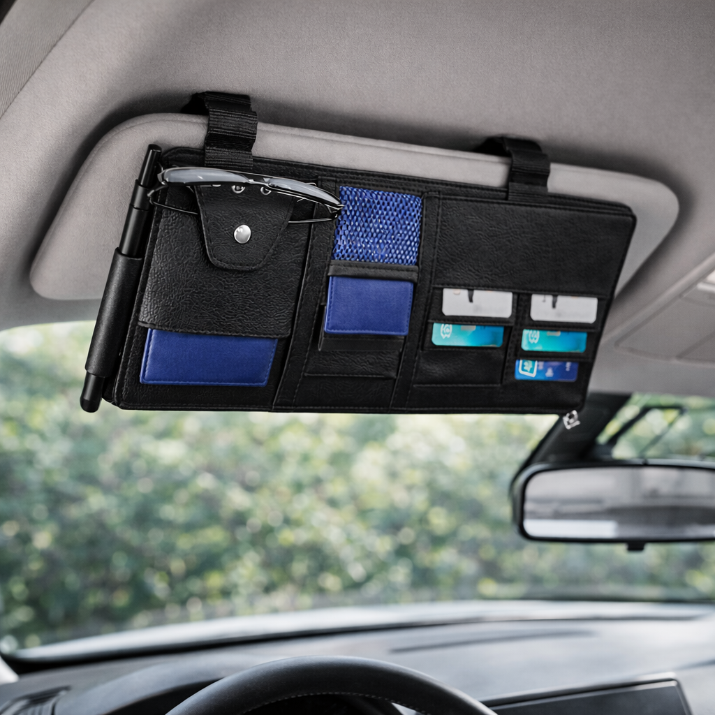 Car Sun Visor Organizer & Storage Pouch