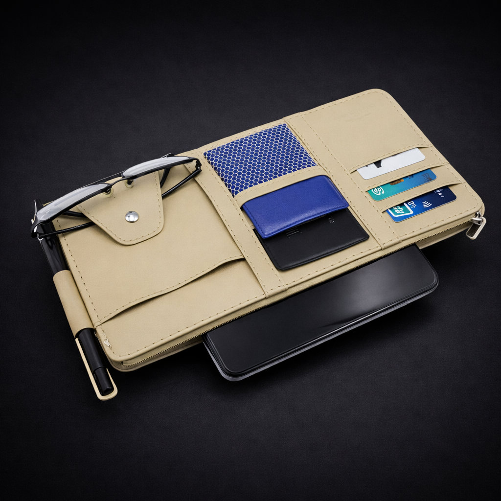 Car Sun Visor Organizer & Storage Pouch
